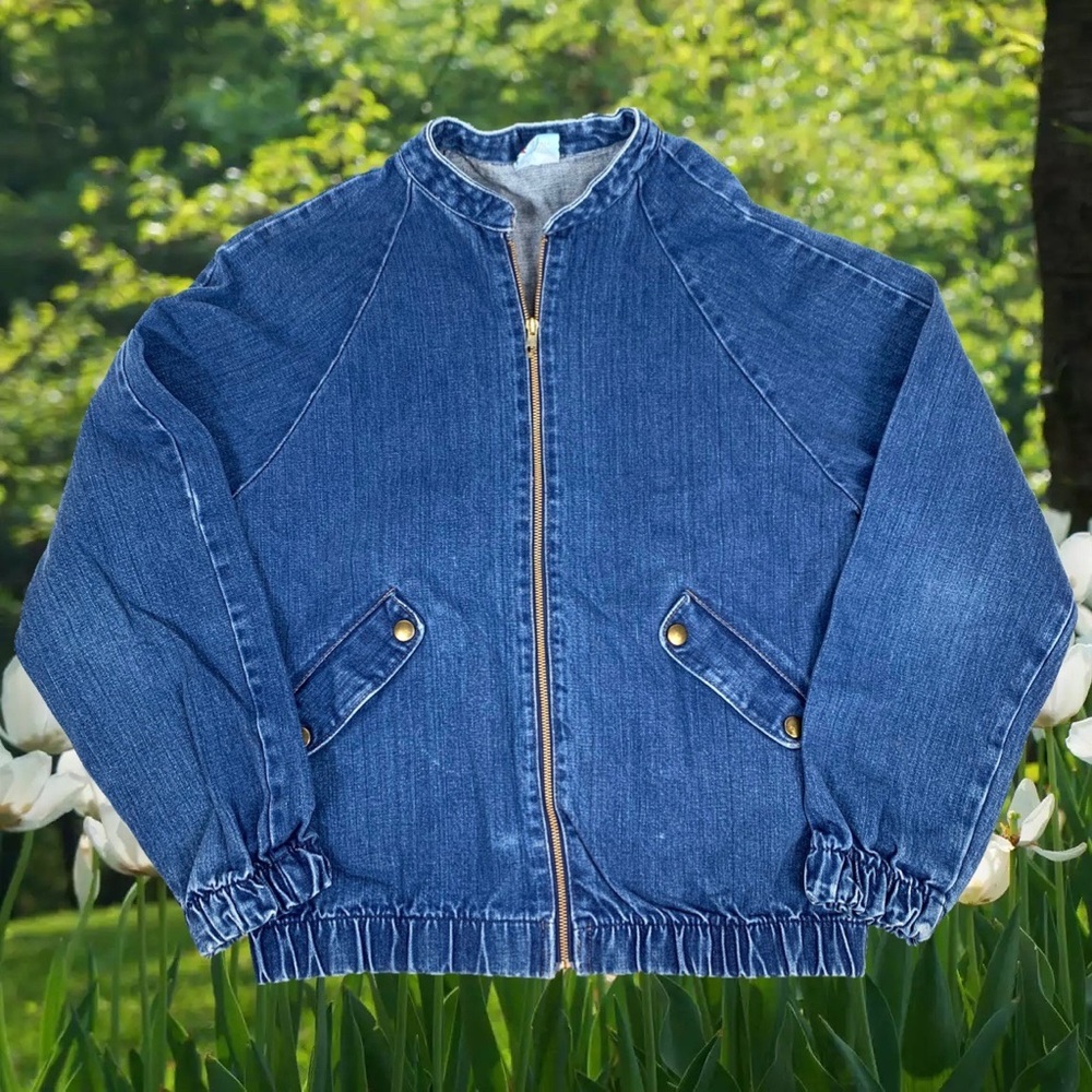 70s Rare Wrangler Denim Jean Jacket, Bomber Jacket